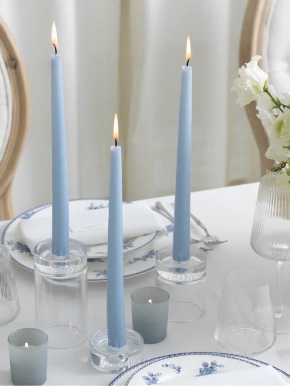 Blue Taper Dinner Candles - Elegant Table Candles